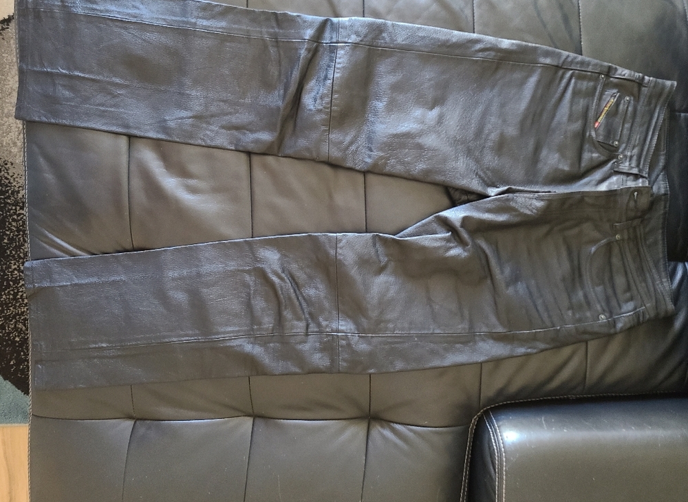 Deisel Leather Trousers 32x34 Straight leg cut Size true to Levi's